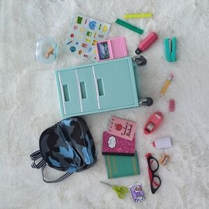 Our Generation School Supplies Rolling Cabinet With Accessories